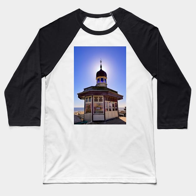 Blackpool pier-Pier Kiosk Baseball T-Shirt by jasminewang